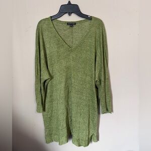 Eileen Fisher Green Linen Sweater S